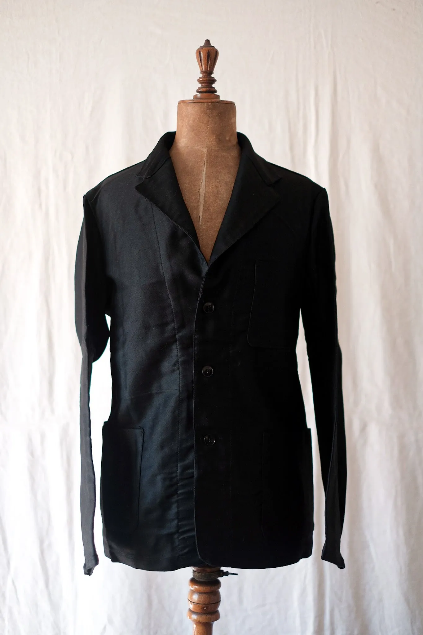 [~ 50's] Jacket de travail de revers noir vintage français 