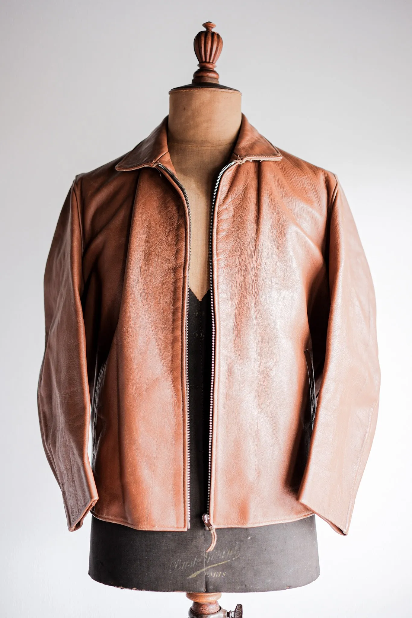 [~ 50's] Veste en cuir vintage allemande