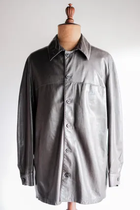 [~ 90's] Vieille veste chemise en cuir d’agneau SERAPHIN Taille.54