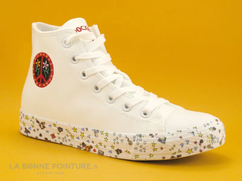 Achat chaussures Dockers Femme Chaussure montante, vente Dockers Gensheimer Peace and Love - 36UR911-610 - BLANC - Basket montan