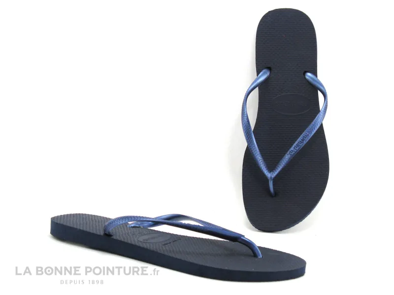 Achat chaussures Havaianas Femme Entre-doigts, vente Havaianas SLIM Marinho - Tong bleu marine Femme