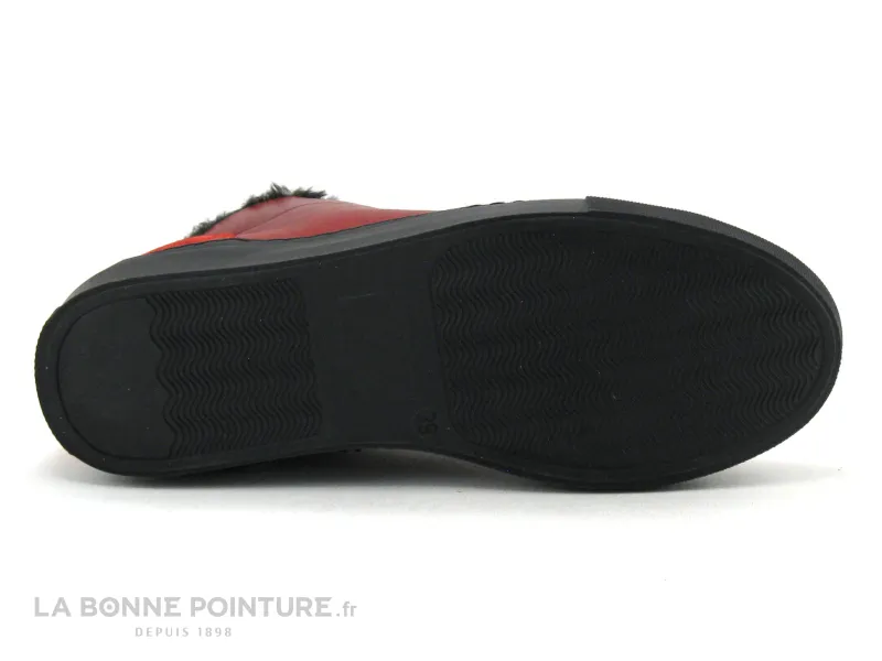 Achat chaussures Moran's Femme Chaussure montante, vente Morans GRALU Rouge - Basket montante Femme - Fourrure grise