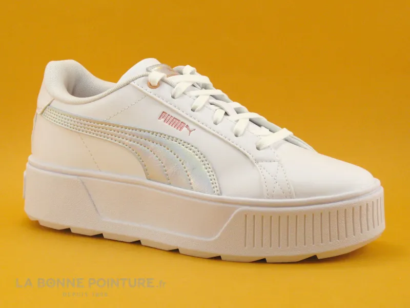 Achat chaussures Puma Femme Basket, vente Puma KARMEN Shine - White - Fizzy melon - Basket plateforme