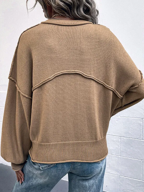 Airchics pull col rond épaule tombante manches longues femme