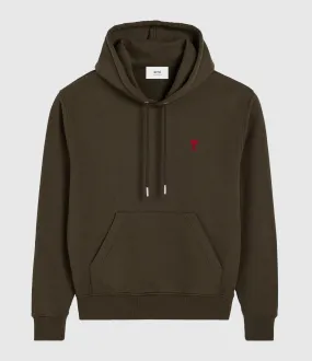 AMI PARIS Partager  Hoodie Ami de Cœur Coton Marron Rouge  
