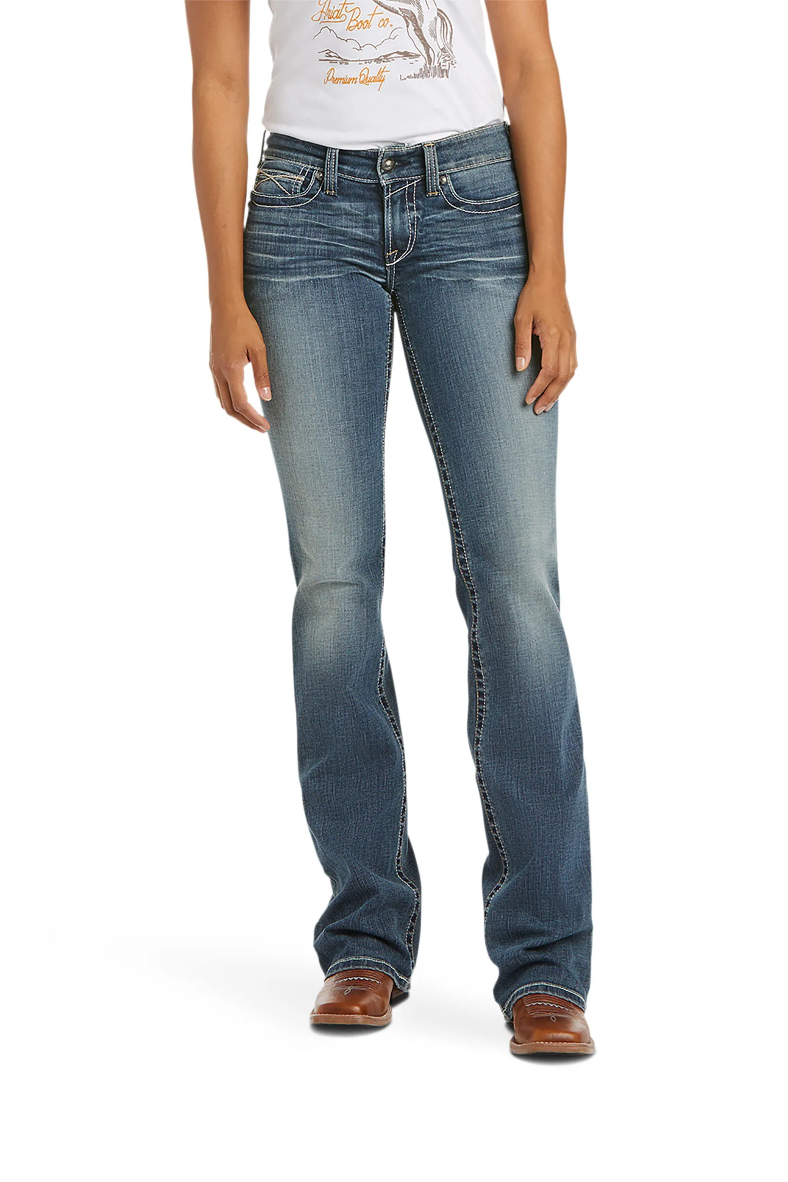 Ariat Jean bootcut Women's R.E.A.L Mid Rise Whipstitch