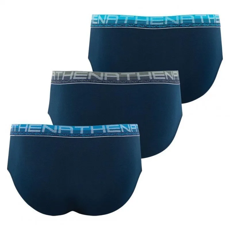 ATHENA Lot de 3 Slips Homme Coton Bio BIOPACK Bleu Marine