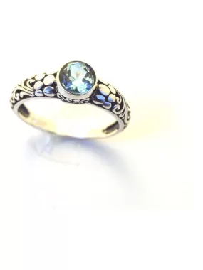Bague argent et topaze, Bijoucolor - Bleu