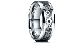 Bague avec engrenages incrustés