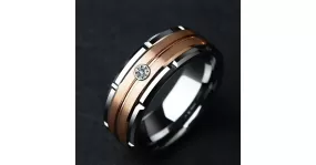 Bague en acier inoxydable avec incrustation