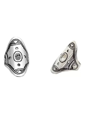 Bague Touareg allongée gravée, Bijoucolor - Argent