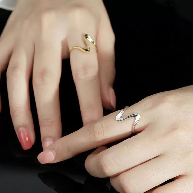 Bague Vague Dorée Argentée