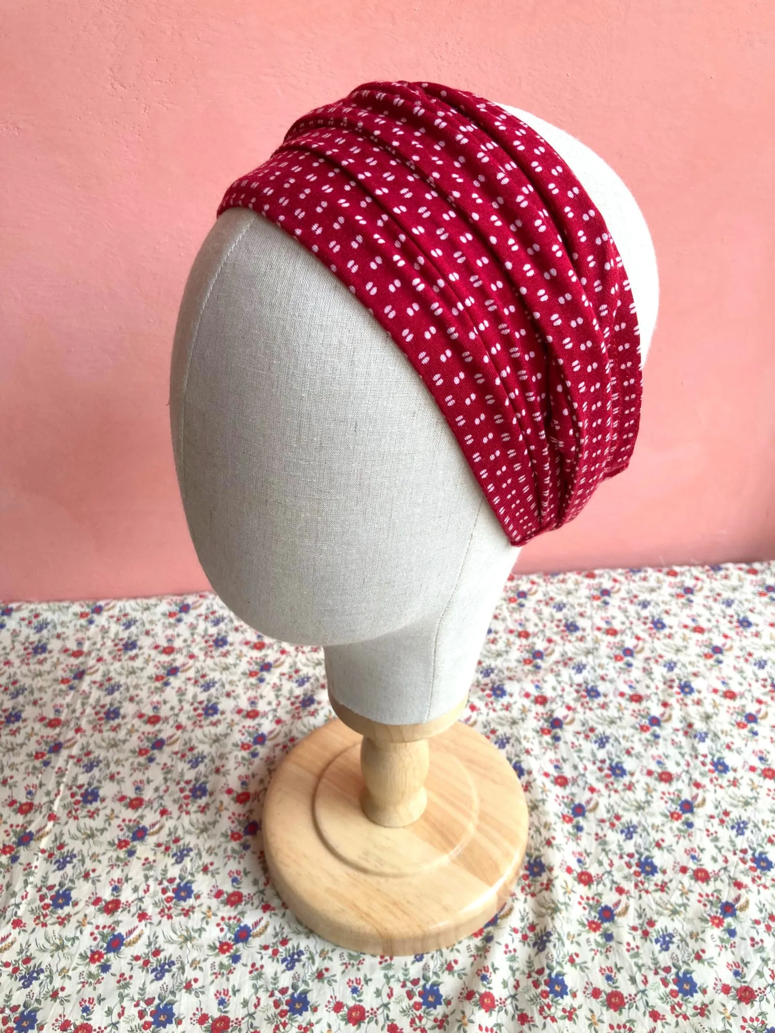 Bandeau chimiothérapie à pois rouge Mimi