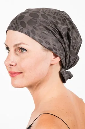 Bandeau pour chimiothérapie et pelade SCRATCH ! à pois Gris