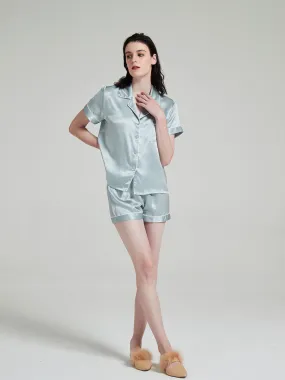 Bas de pyjama en soie bleu 19 mommes GLAMOUR
