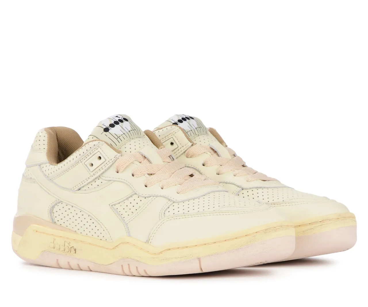Baskets Diadora B560 Apulia en cuir perforé blanc 