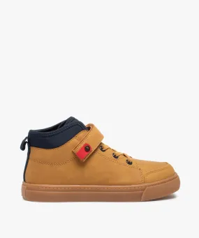 baskets garcon mid-cut unies a col contraste orange baskets