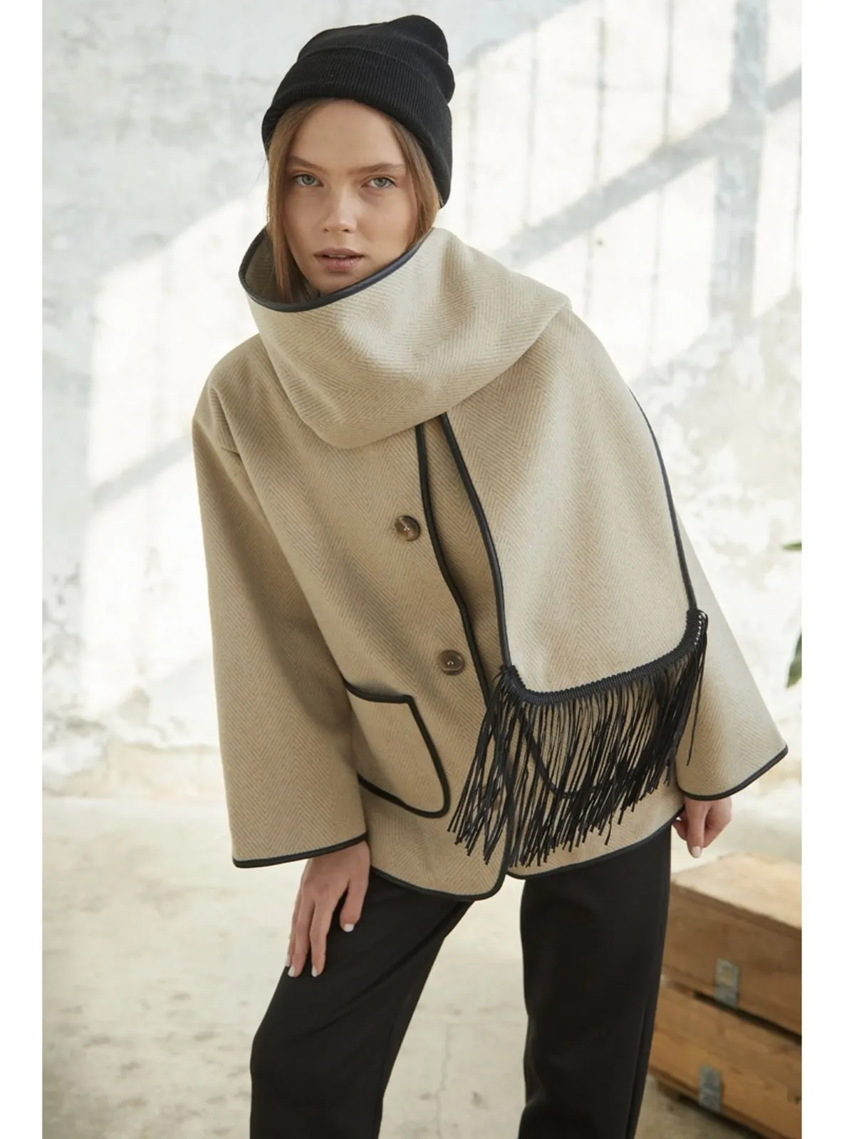 Beige - Fully Lined - Coat