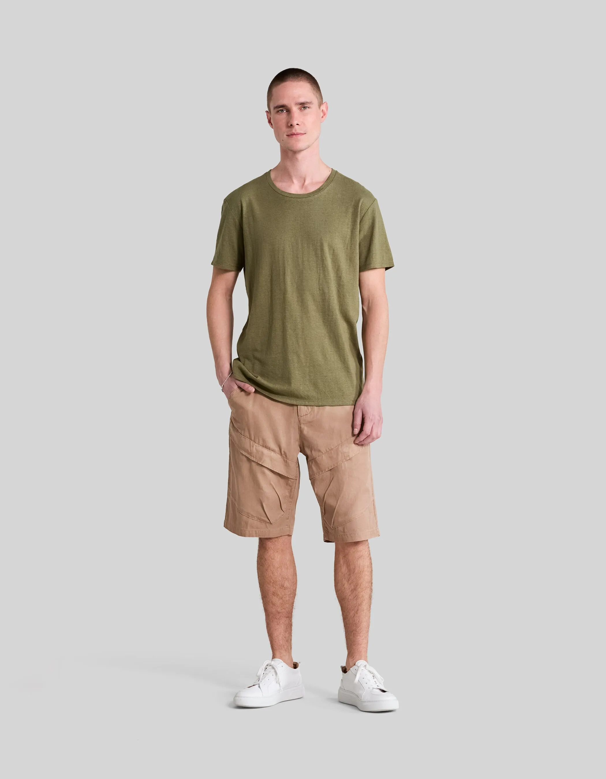Bermuda BATTLE beige forme CROPPED Homme