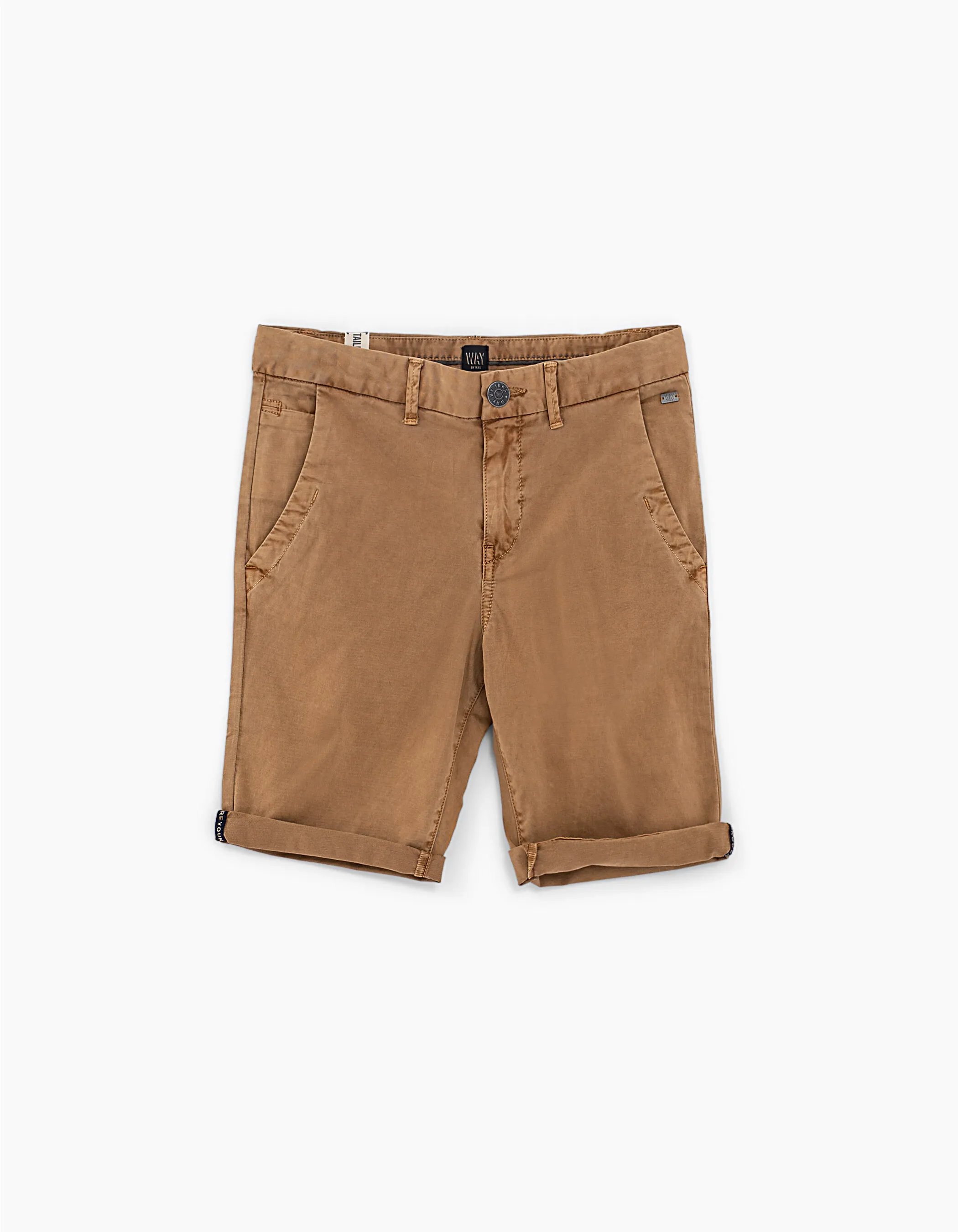 Bermuda beige foncé forme chino garçon 