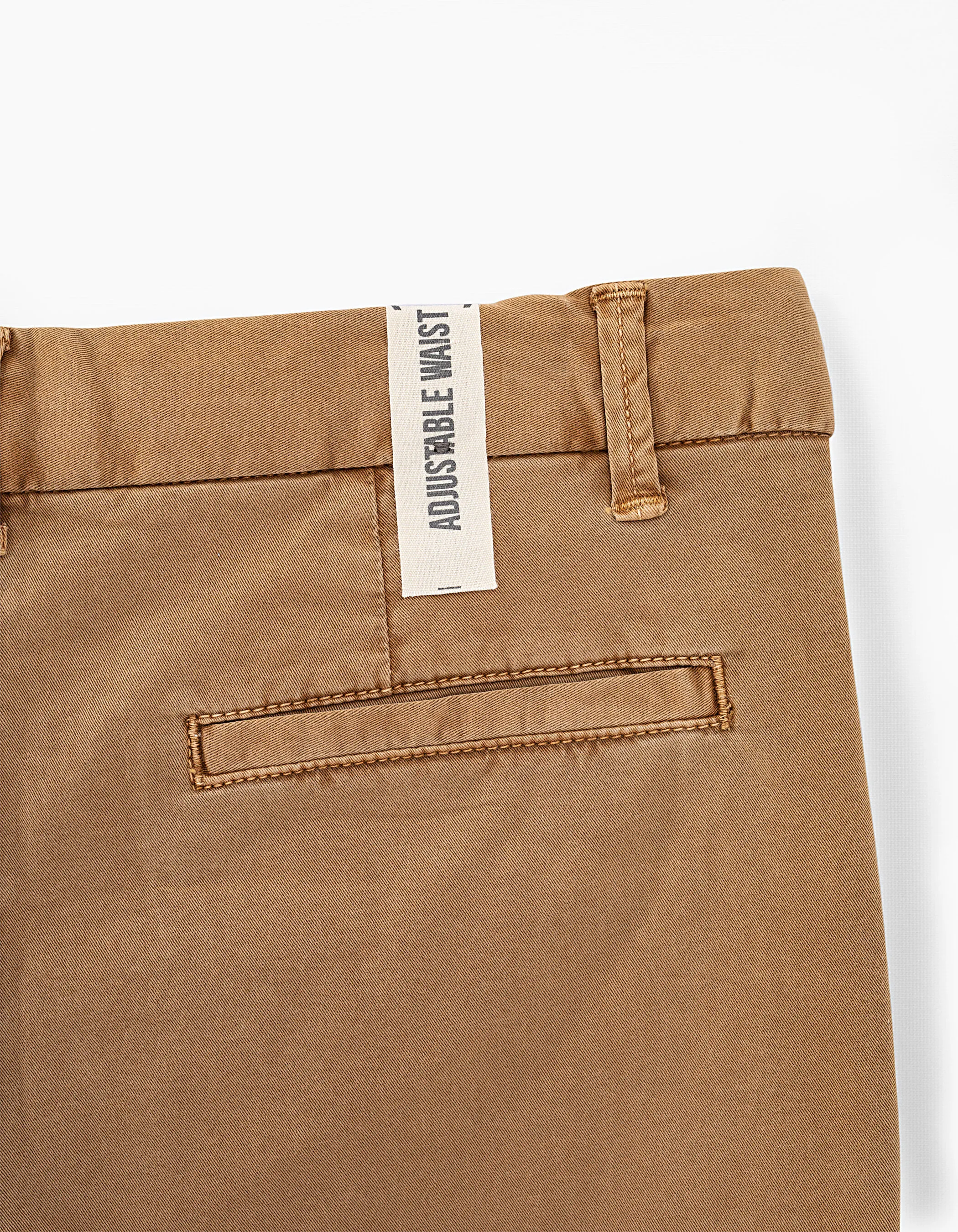 Bermuda beige foncé forme chino garçon 