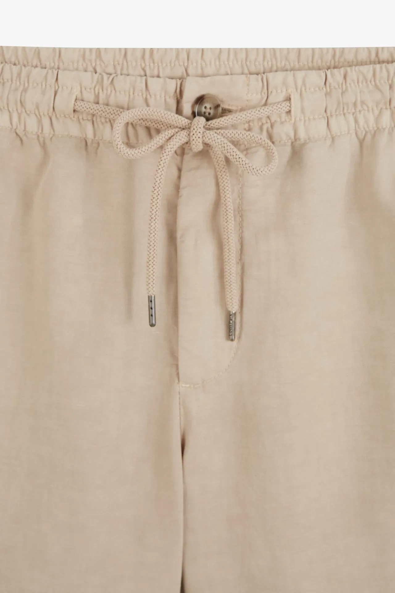 Bermuda beige à taille élastiquée