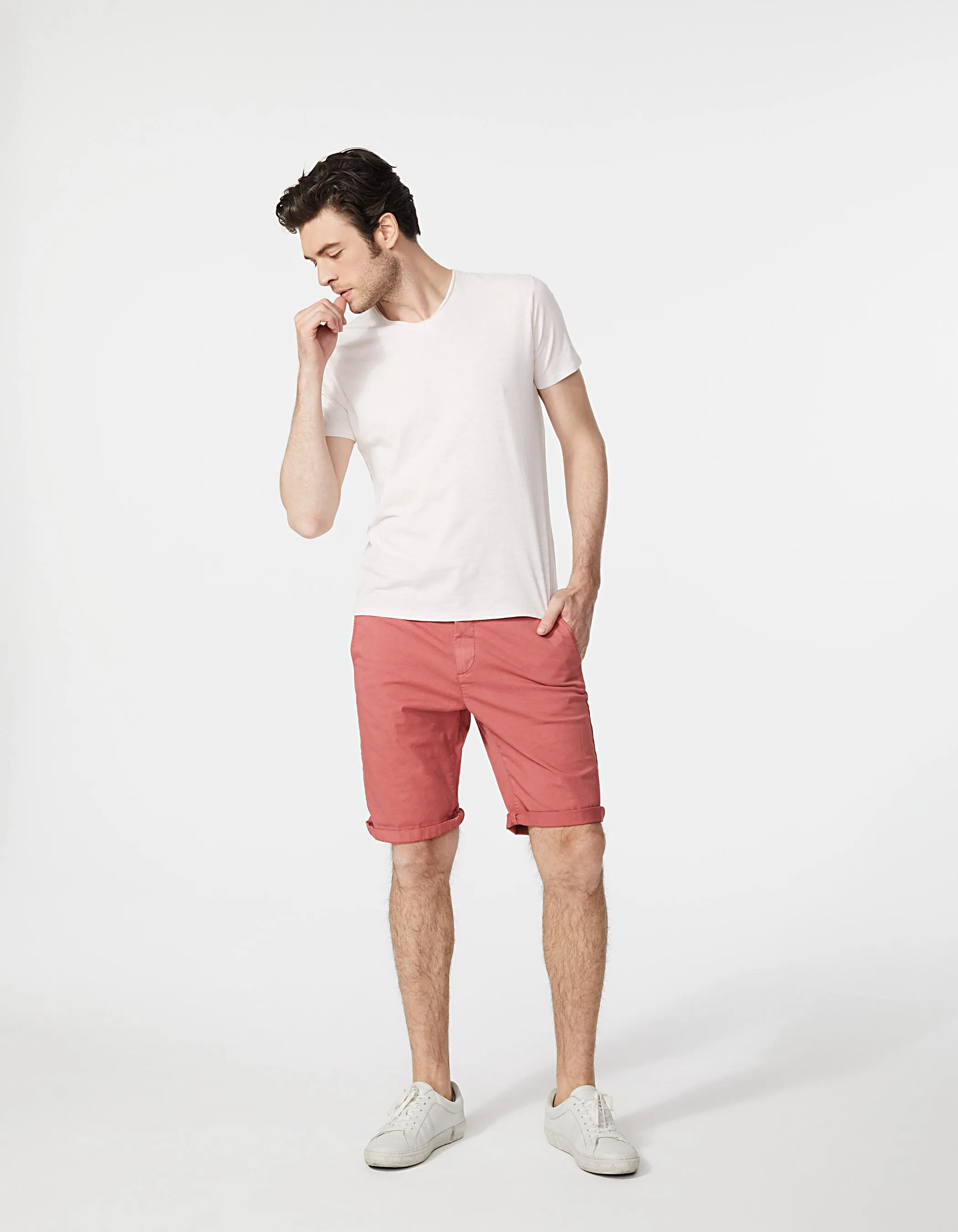 Bermuda chino SLIM rose indien Homme