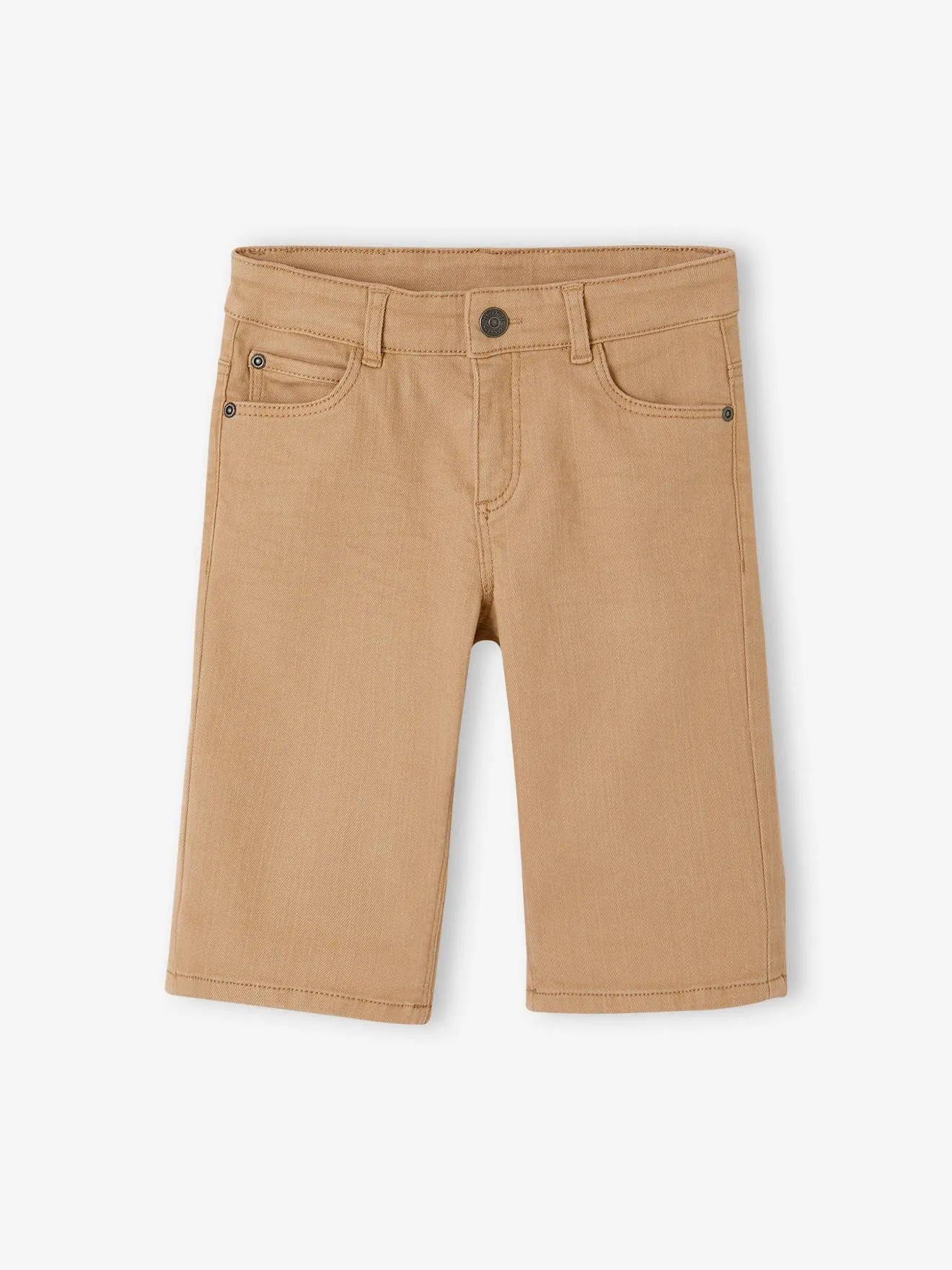 Bermuda couleur garçon en toile olive - Vertbaudet