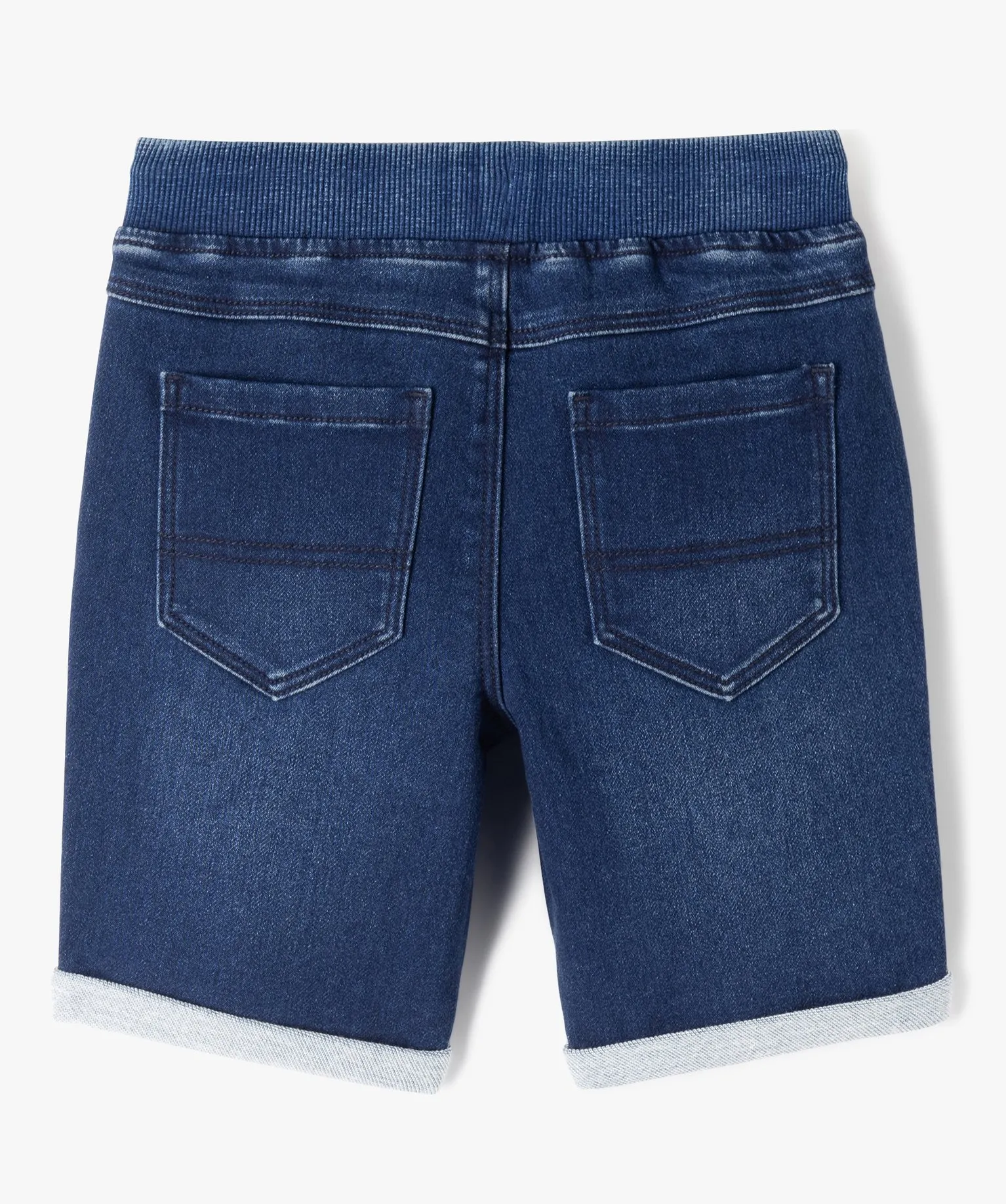 bermuda en denim avec ceinture en bord-cote garcon gris shorts bermudas et pantacourts