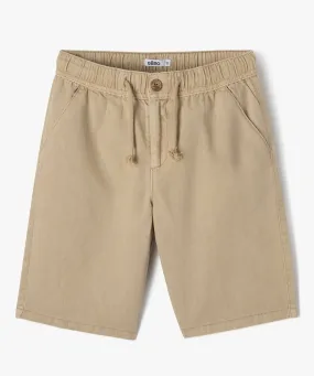 bermuda en lin et coton avec ceinture elastique garcon beige shorts bermudas et pantacourts