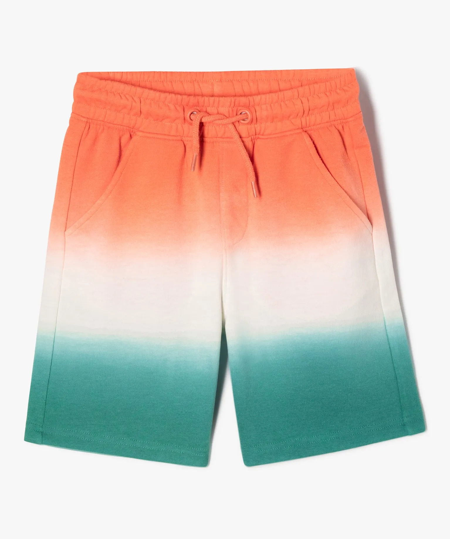 bermuda en maille au degrade de couleurs garcon orange shorts bermudas et pantacourts