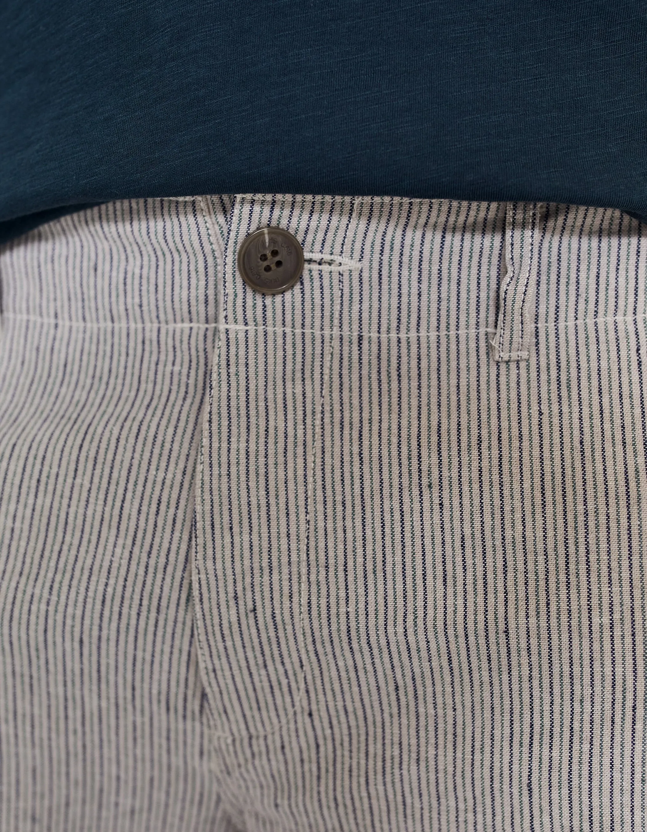 Bermuda SLIM aqua à rayures Homme