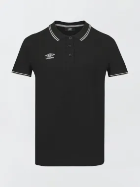 Black Cotton Piqué Polo Shirt by Umbro