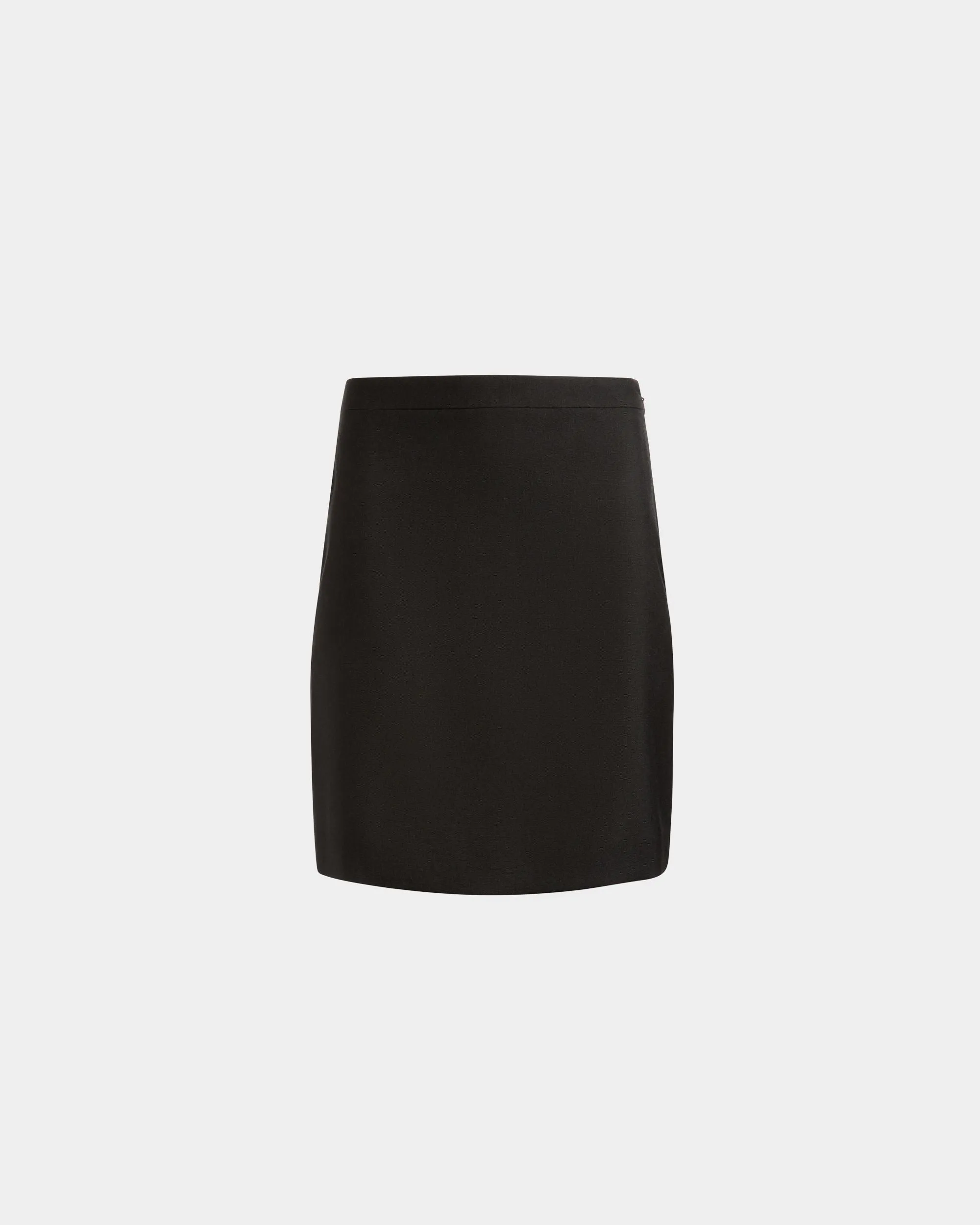Black Wool Mini Skirt