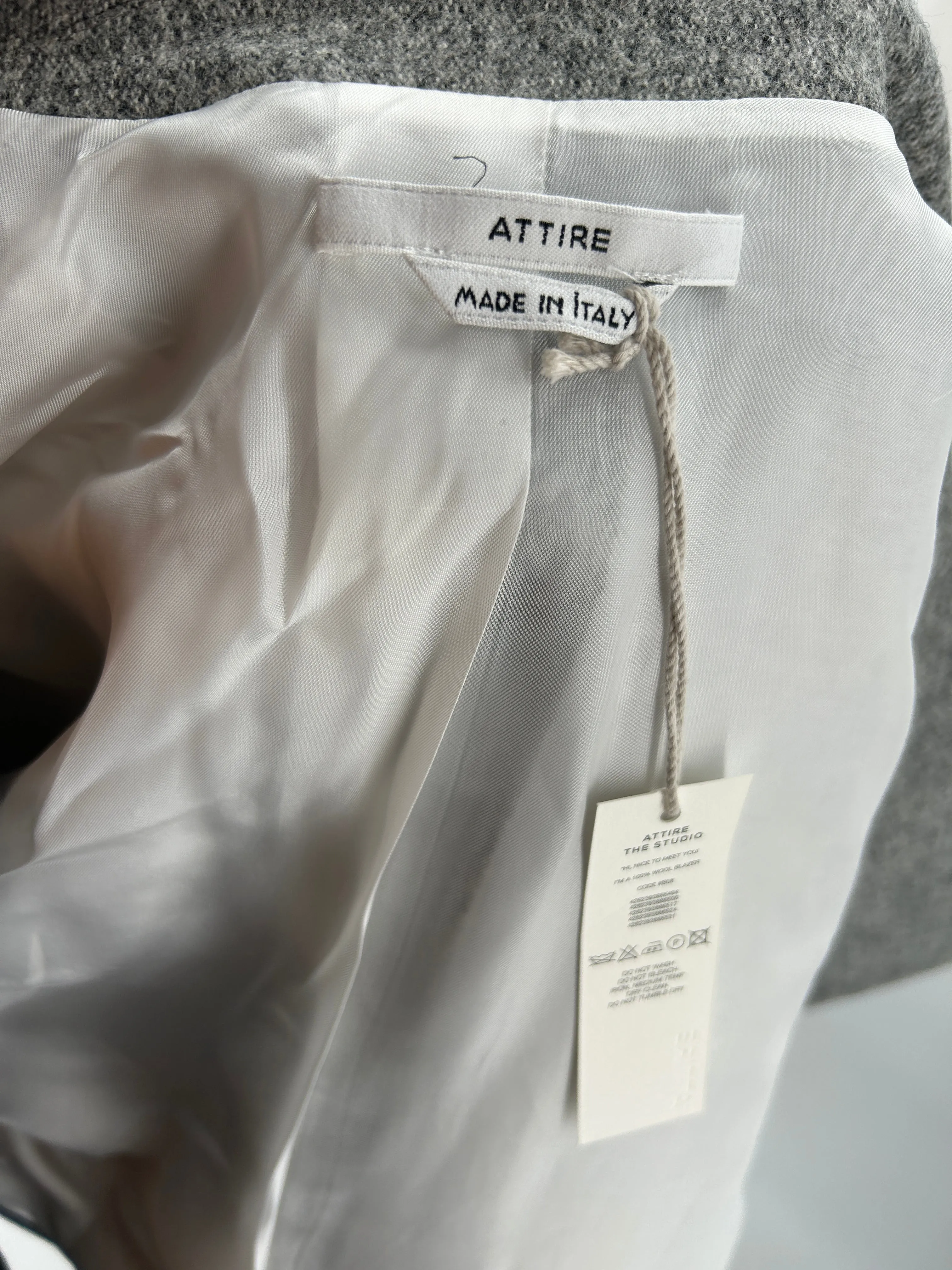 Blazer court gris en laine