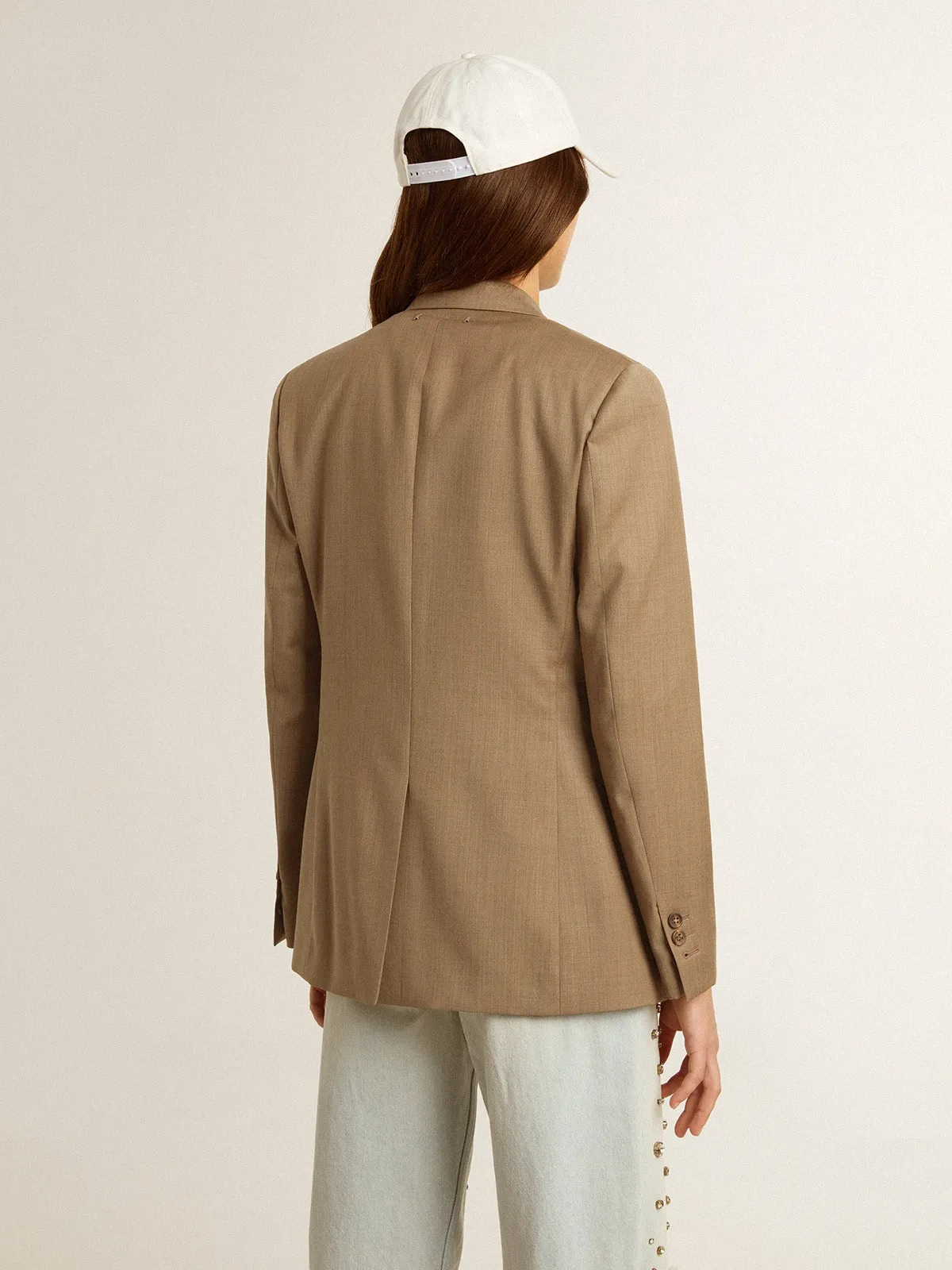 Blazer croisé femme couleur gris tourterelle | Golden Goose