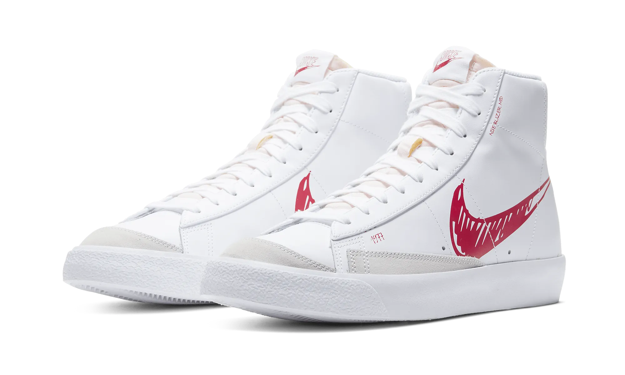 Blazer Mid Sketch Red Swoosh