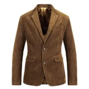 Blazer Vintage Slim Fit velours côtelé pour hommes