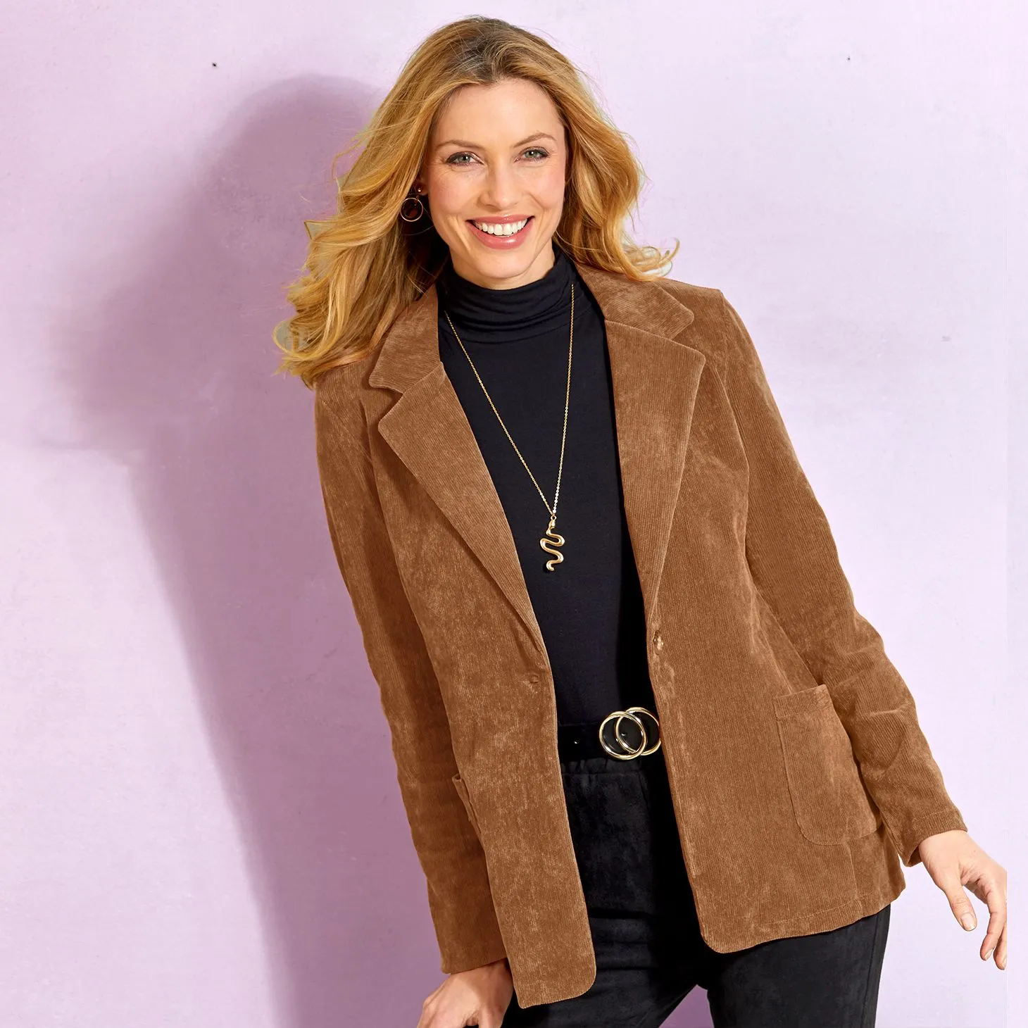 Blazer maille velours côtelé