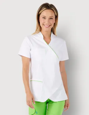 Blouse blanche stretch - Coupe asymétrique - Fabrication française