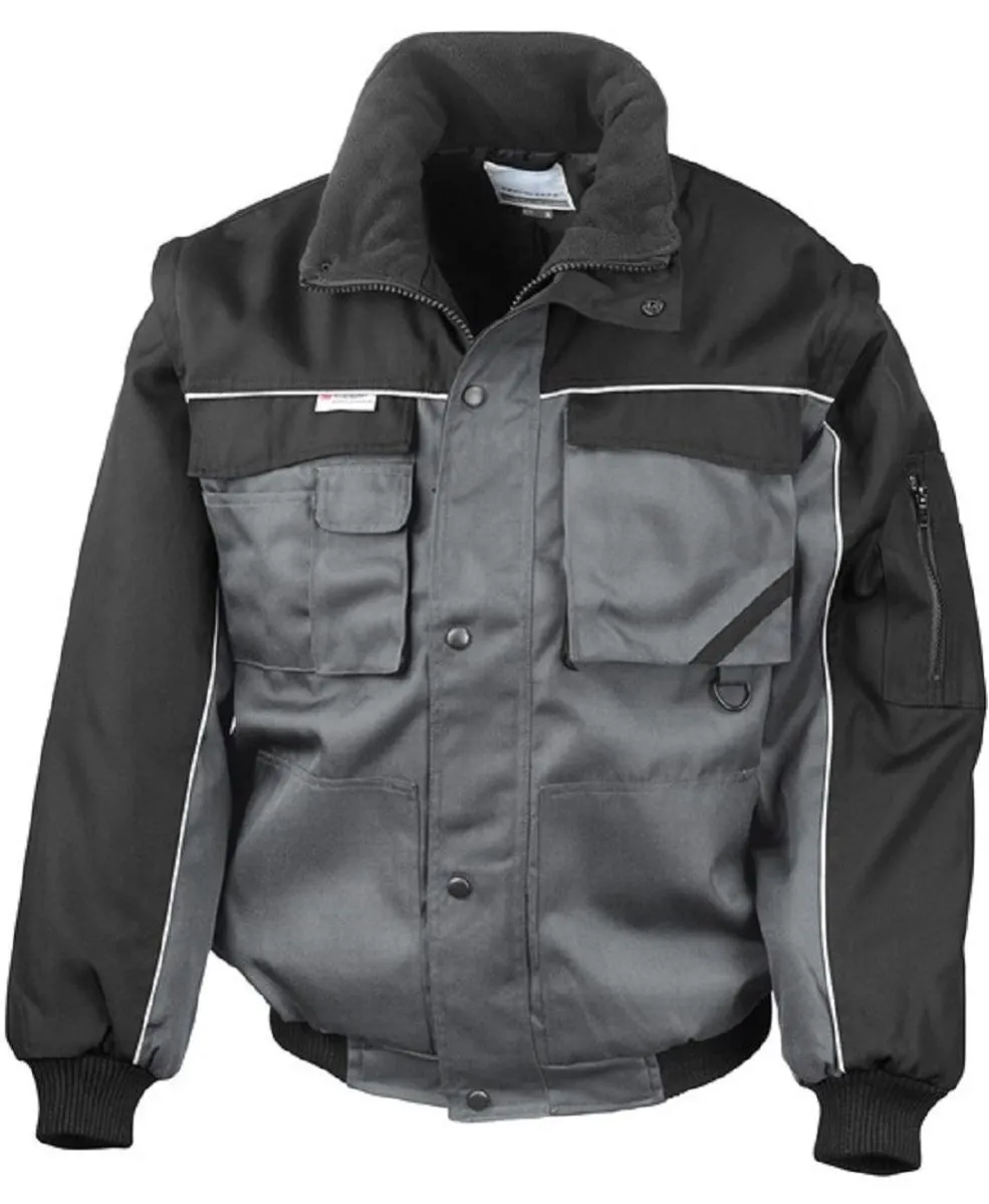 Blouson de travail style aviateur - Homme - R071X - gris et noir 