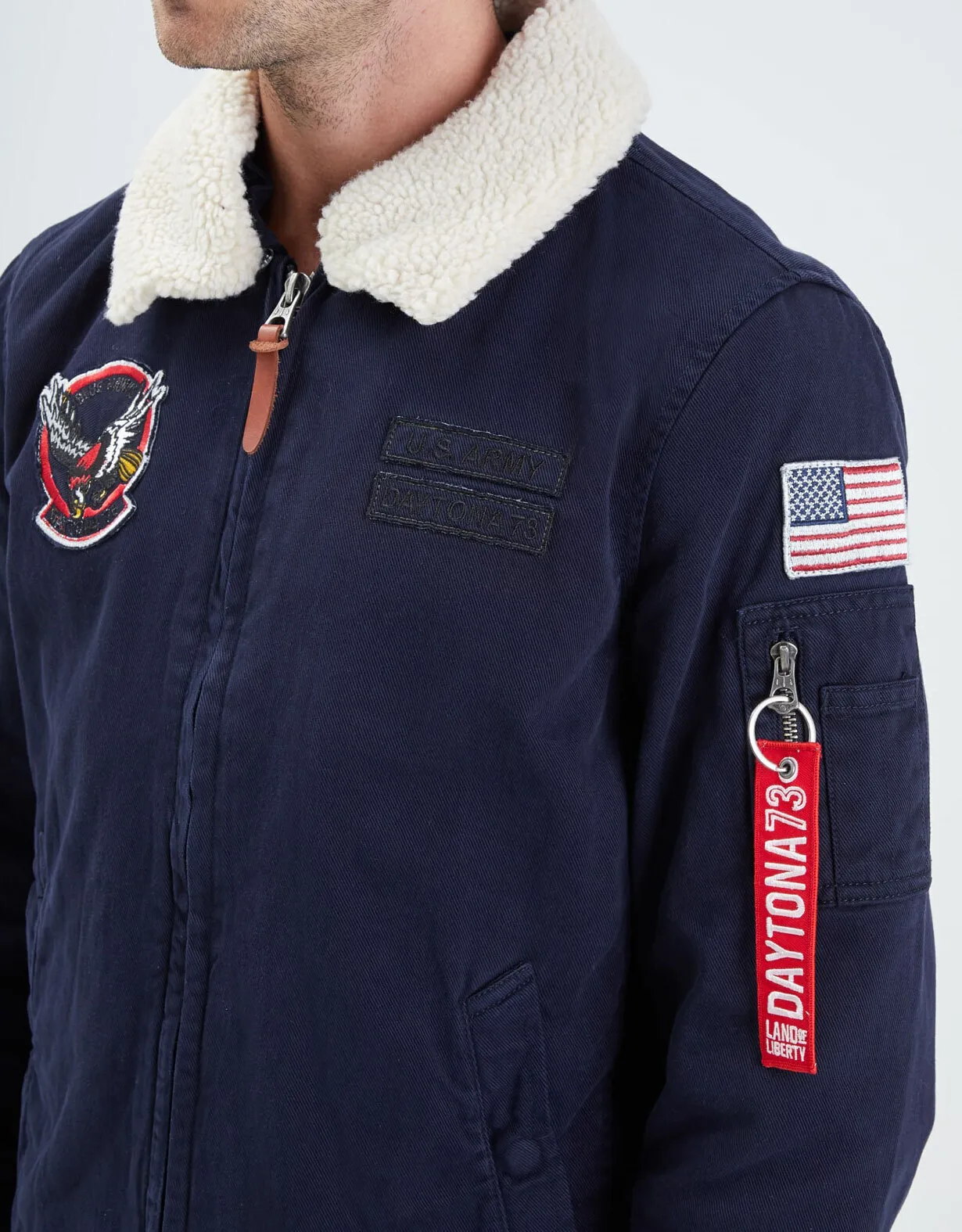 Blouson tissu homme navy style aviateur
