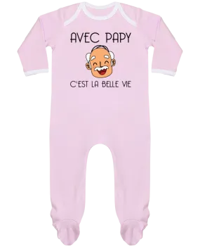 Body Pyjama Bébé Avec papy c'est la belle vie ! par tunetoo