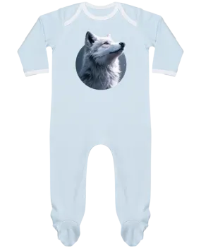 Body Pyjama Bébé Illustration de Loup Blanc par KronoArt