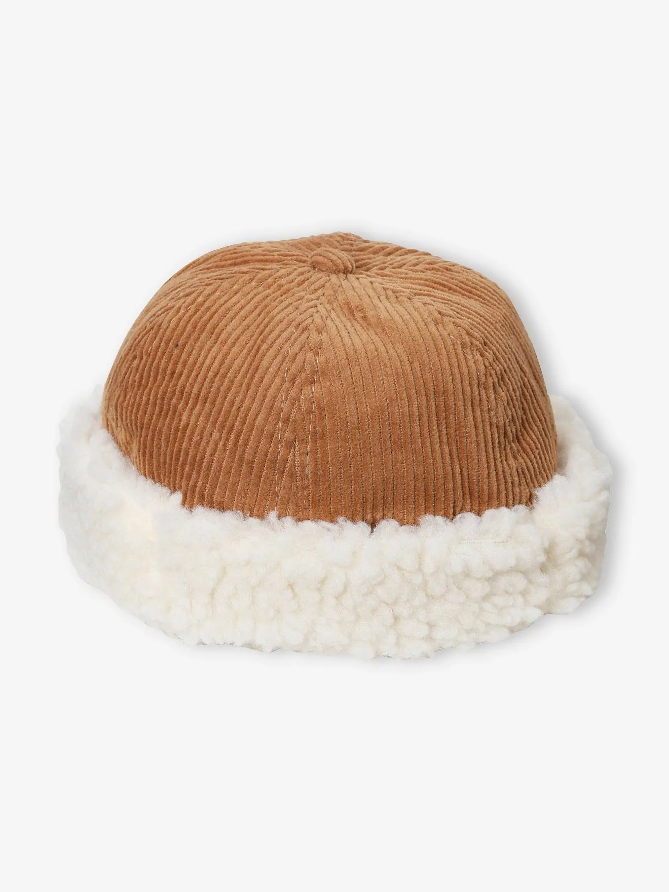 Bonnet "beanie" garçon en velours et sherpa lot chaudron - Vertbaudet