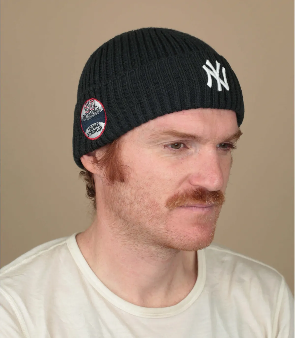 Bonnet revers bleu marine NY - New Traditionns Beanie NY navy New Era : Headict