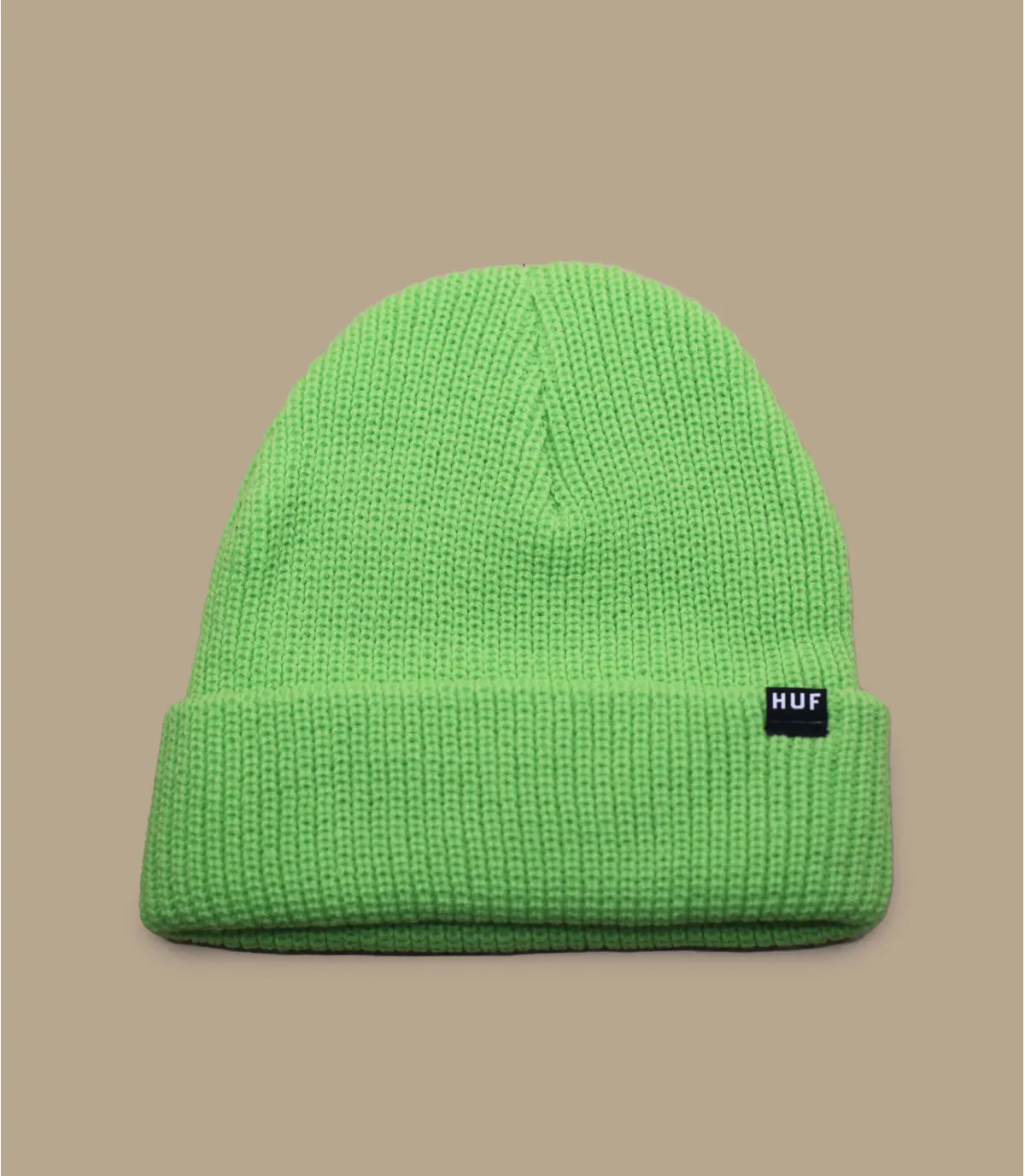 bonnet vert fluo - Usual Beanie green Huf : Headict