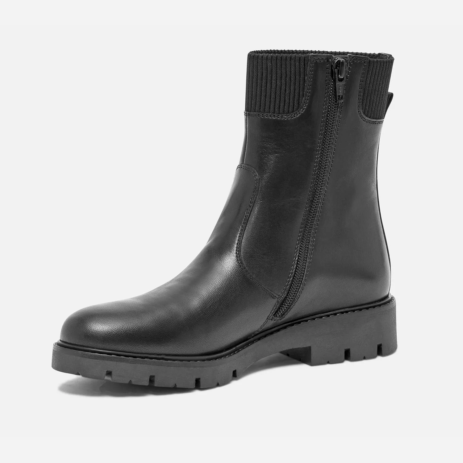 Boots-chaussette noir éco-conçu en cuir - Boots Enfant | ERAM