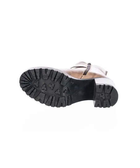 Bottine Cuir Taupe à Bride & Talon Bloc s'adapte à tous vos looks