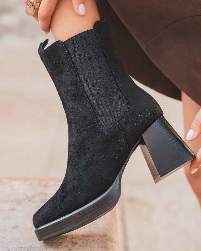 Bottines femme suédine noires - Margaux